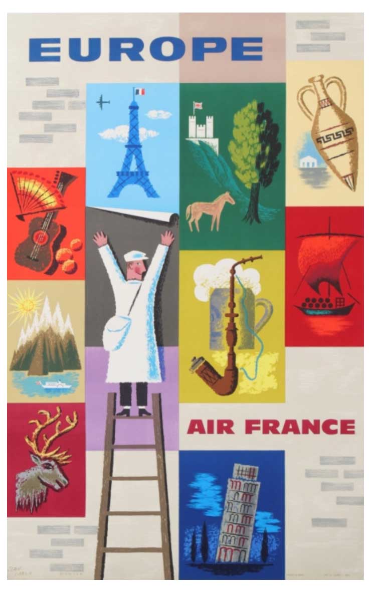 adventures in Europe is this Air France poster