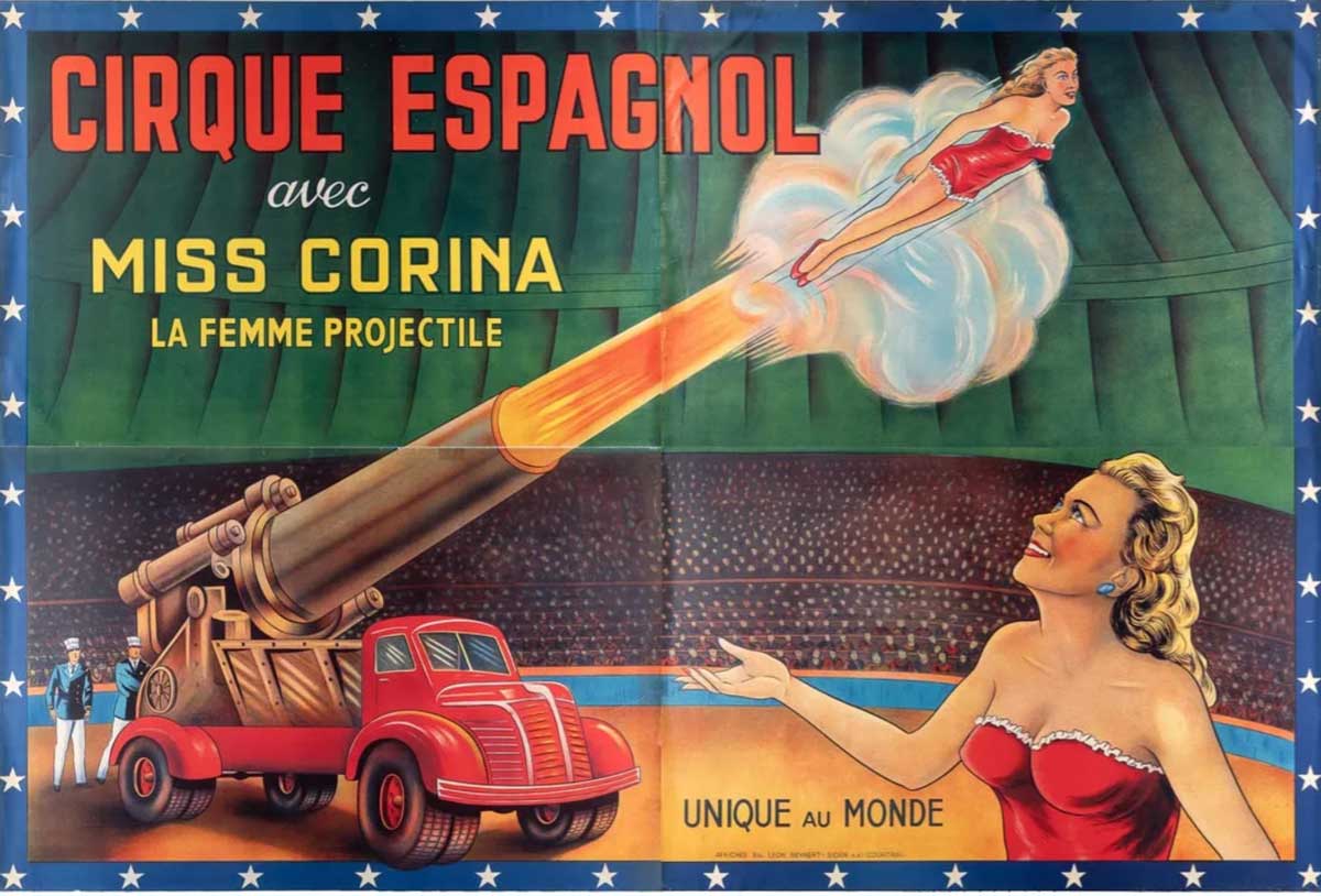 “The Projectile Woman.” Spanish poster