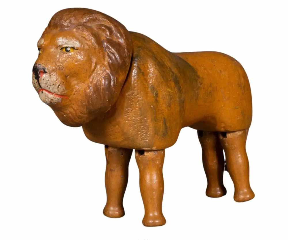 early 20th century wooden circus lion