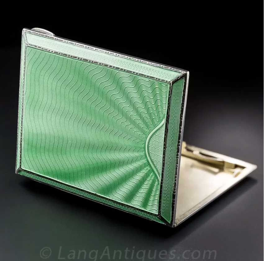 Art Deco silver and enamel cigarette case